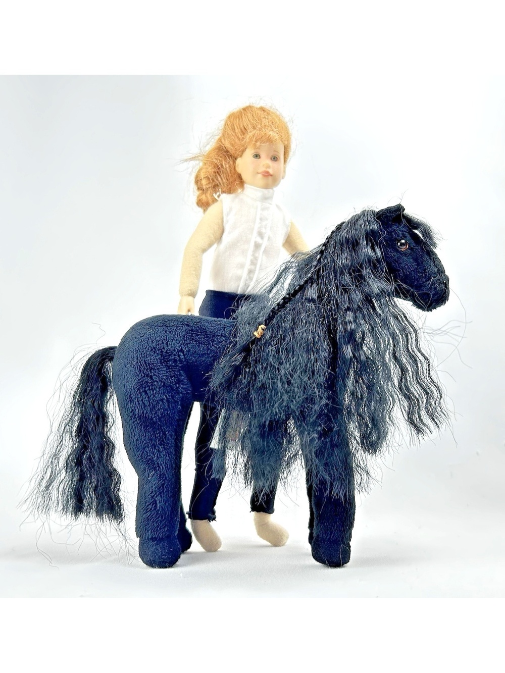 Only Hearts Club Doll & Pony Plush Clothing Red Head Doll & Black Horse